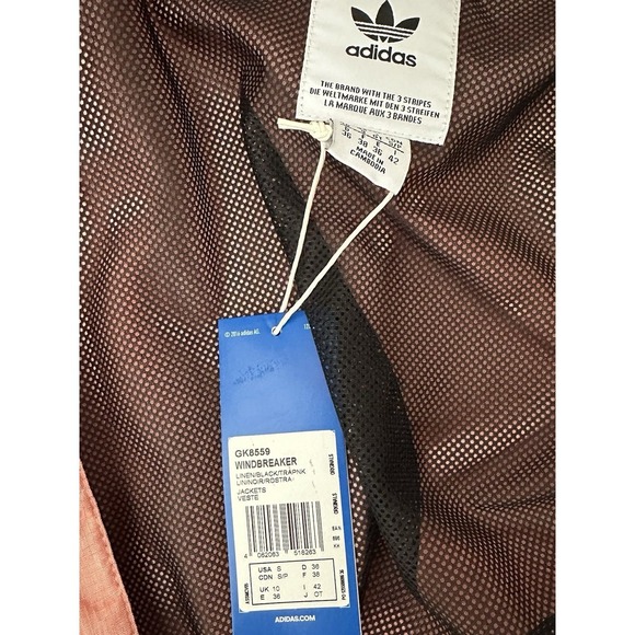 Adidas Originals Colorblock Windbreaker Jacket Pink Black Cream Women's S NWT - Picture 10 of 12